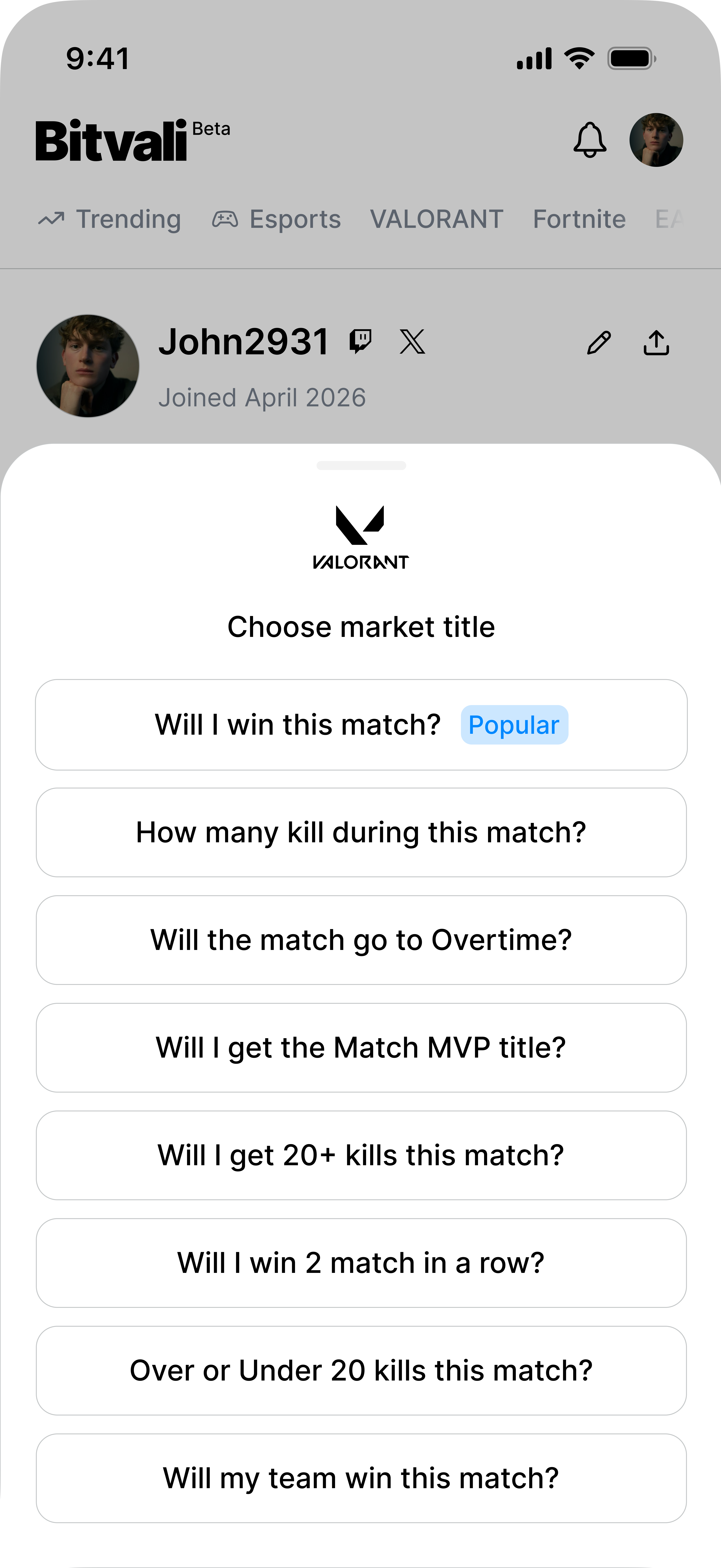 Bitvali mobile — écran 10