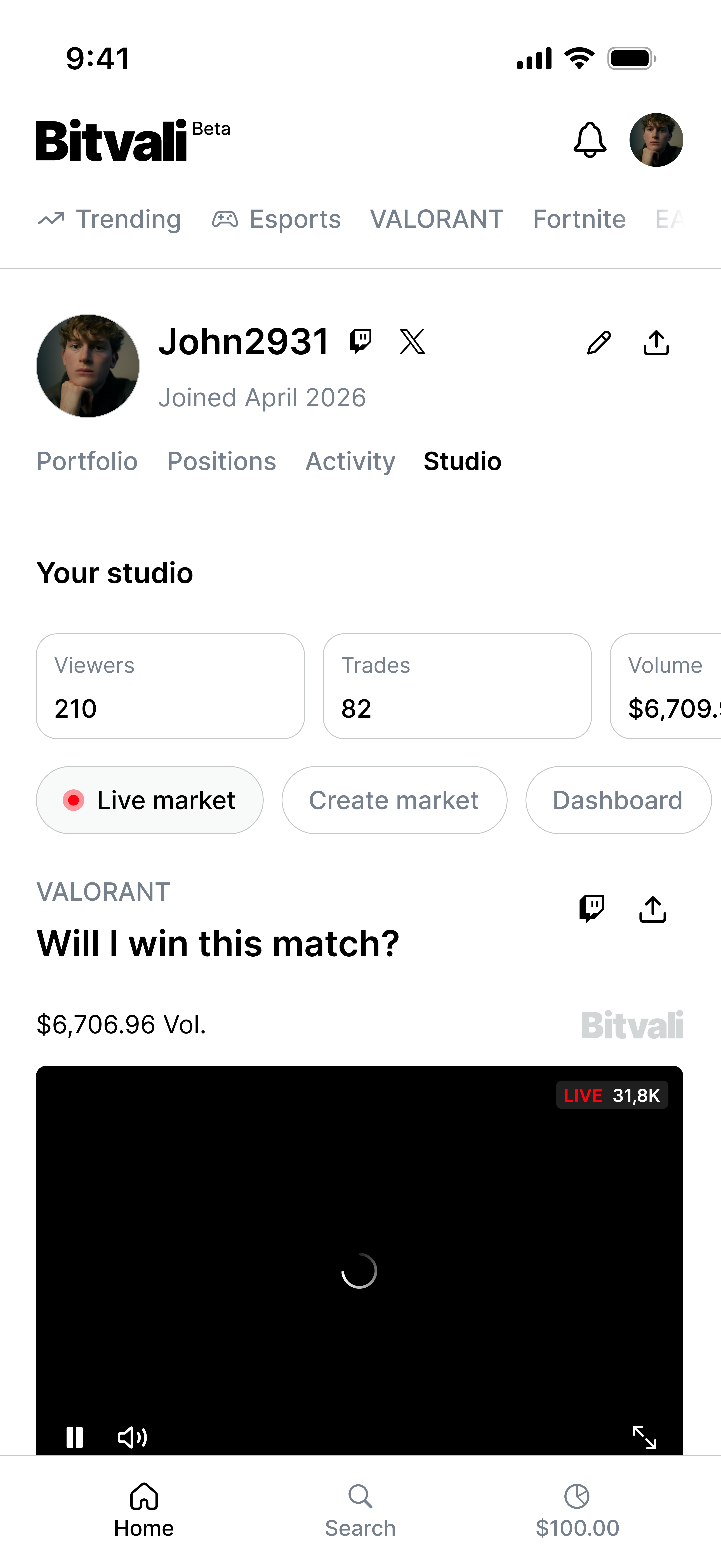 Bitvali mobile — écran 3
